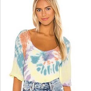 Chaser Brand Smocked Tie Dye Top